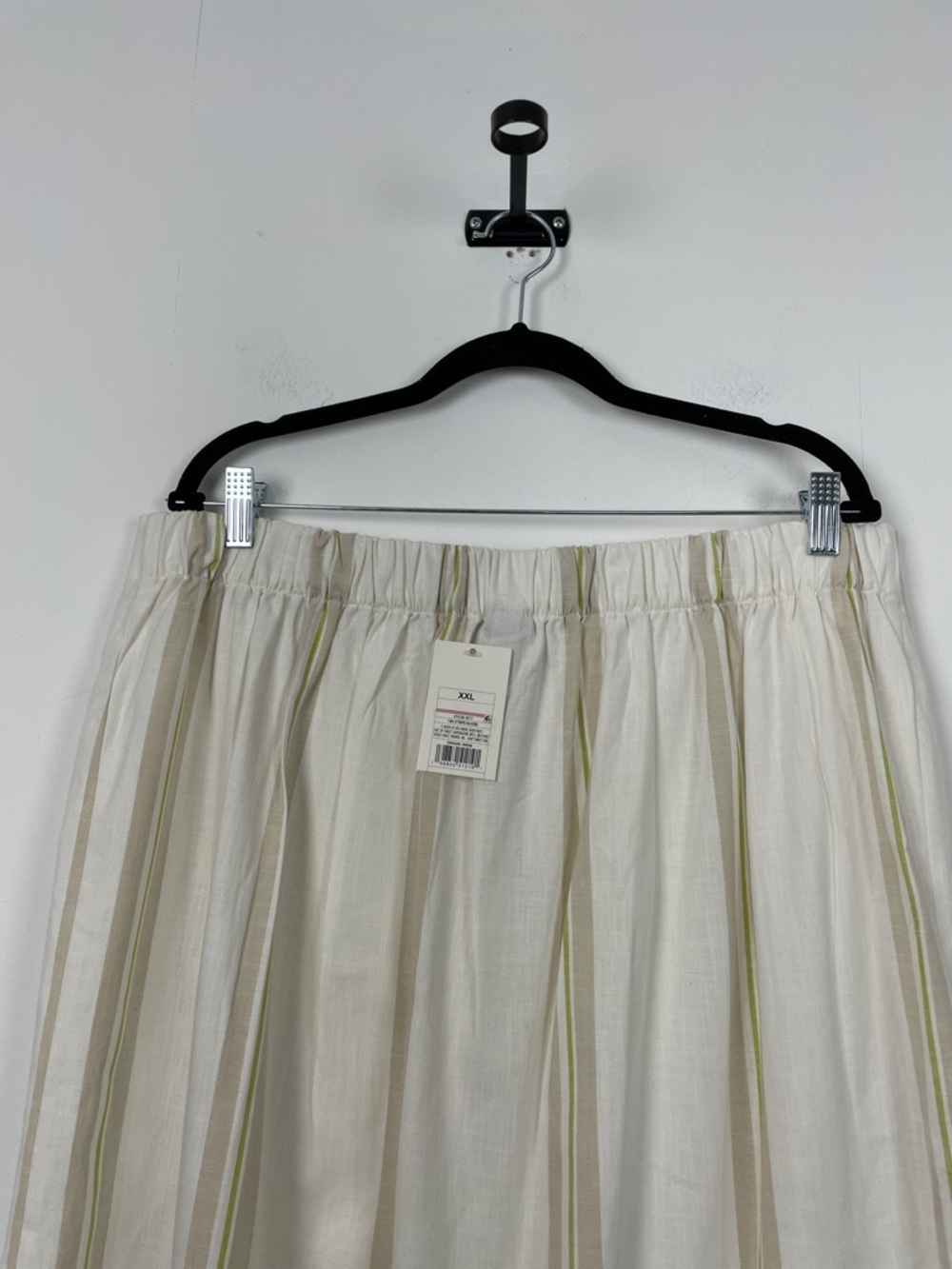 A New Day A Line Slit Front Cream Stripe Maxi Elastic Back Waist Skirt Women XXL - Picture 6 of 8